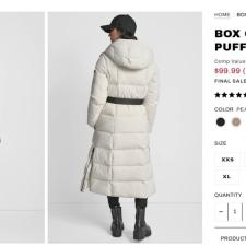 DKNY 여성 롱 패딩 벨트 디자인 14만 원대 세일